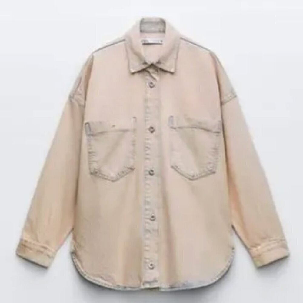 Zara Pink Overdyed Denim Jacket
